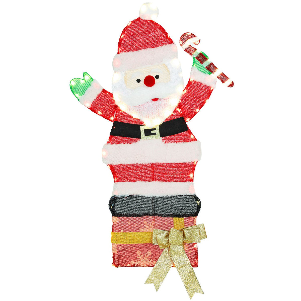 LED Santa Christmas Decoration, 97 Warm White Lights, 93 cm