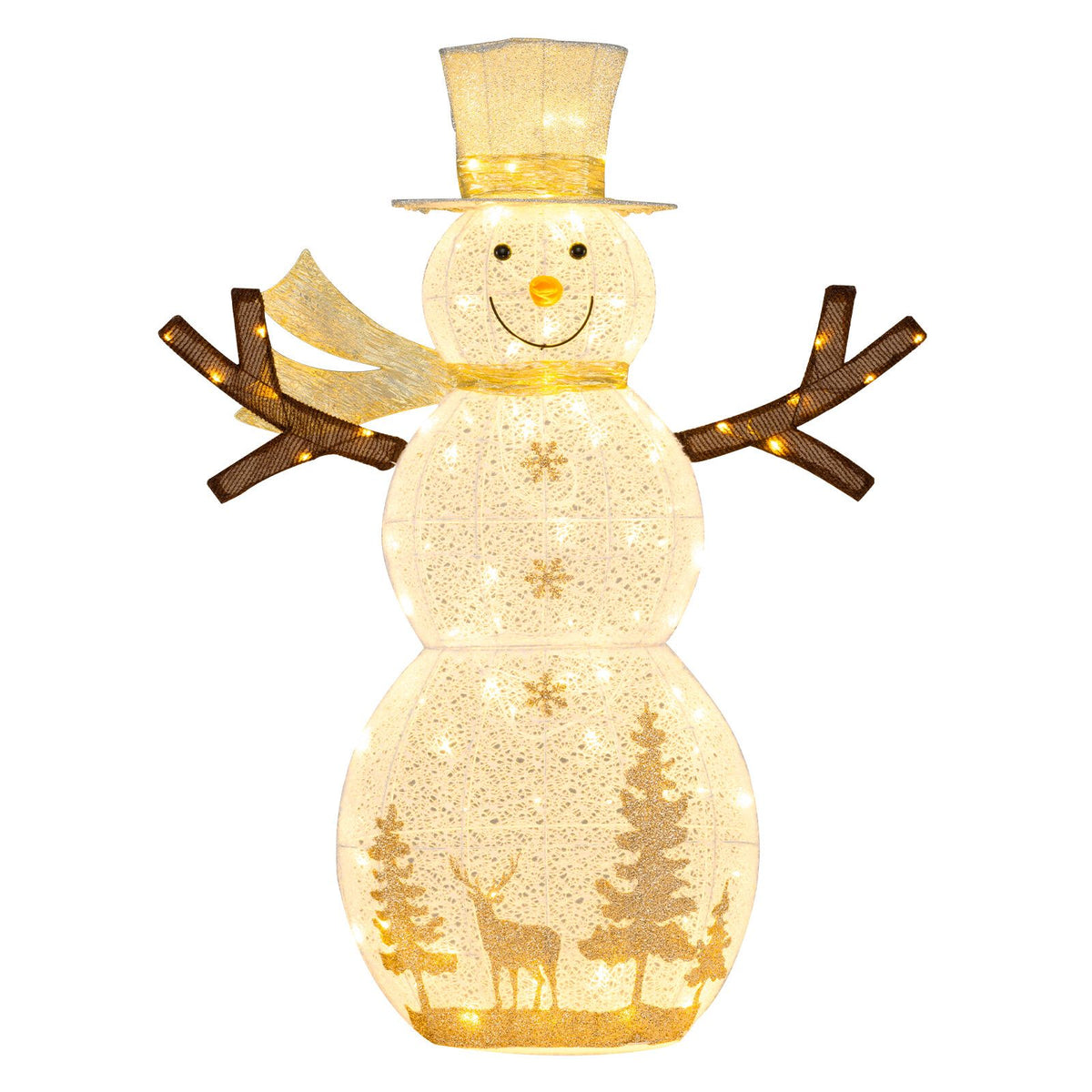 LED Snowman Decoration with 100 Warm White Lights