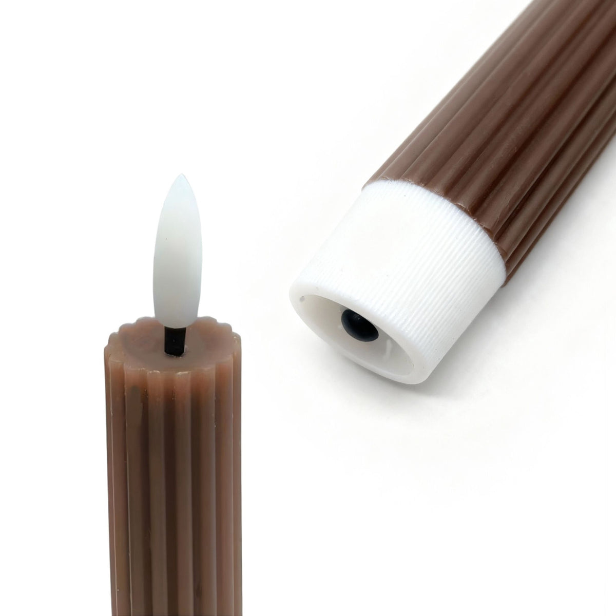 LED Taper Candles, Real Wax, Set of 2, Timer Function