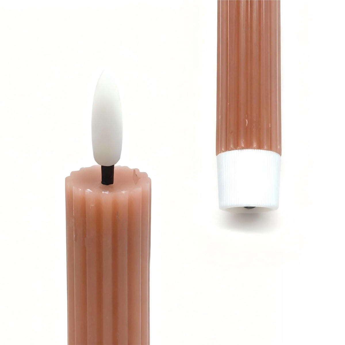 LED Taper Candles, Real Wax, Set of 2, Timer Function