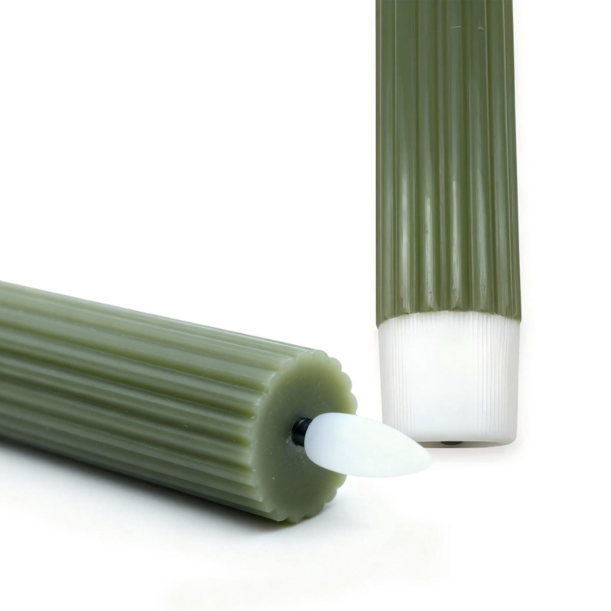 LED Taper Candles, Real Wax, Set of 2, Timer Function