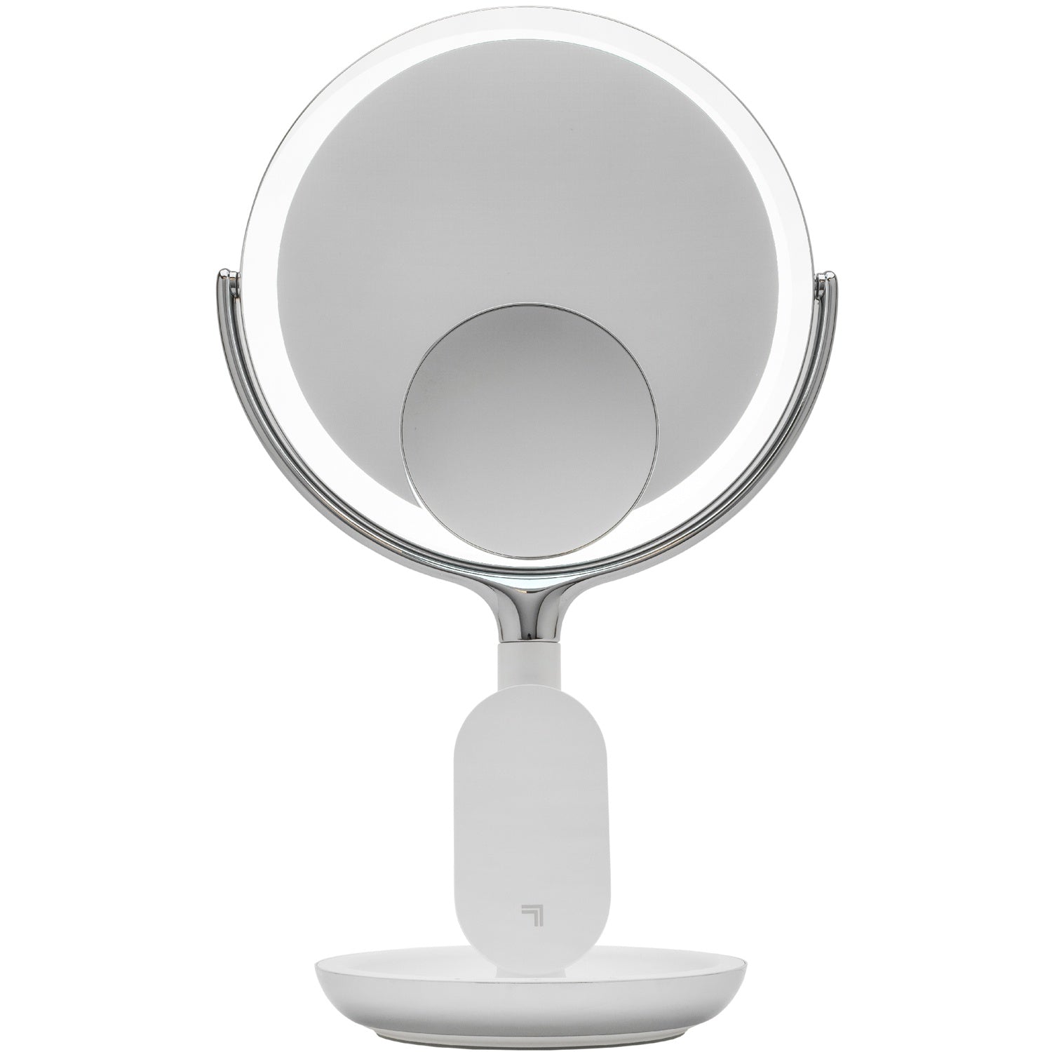 LED Vanity Mirror With Qi Wireless Charger, 8-Inch