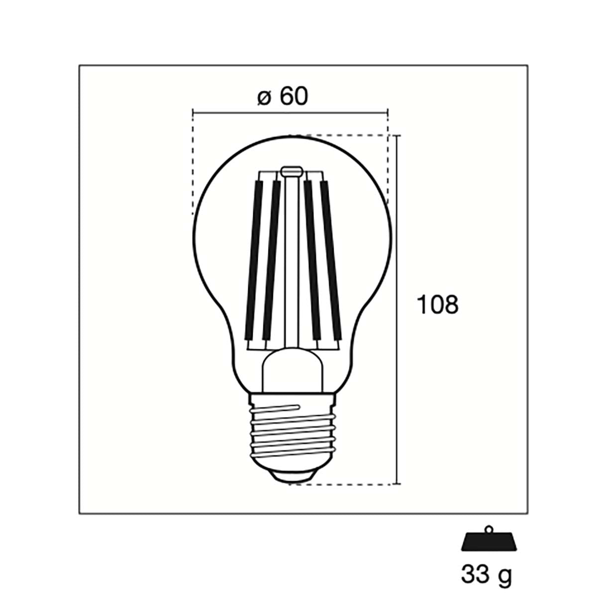 LED Vintage Filament Lamp E27 Globe 11 W 1521 lm 2700 K