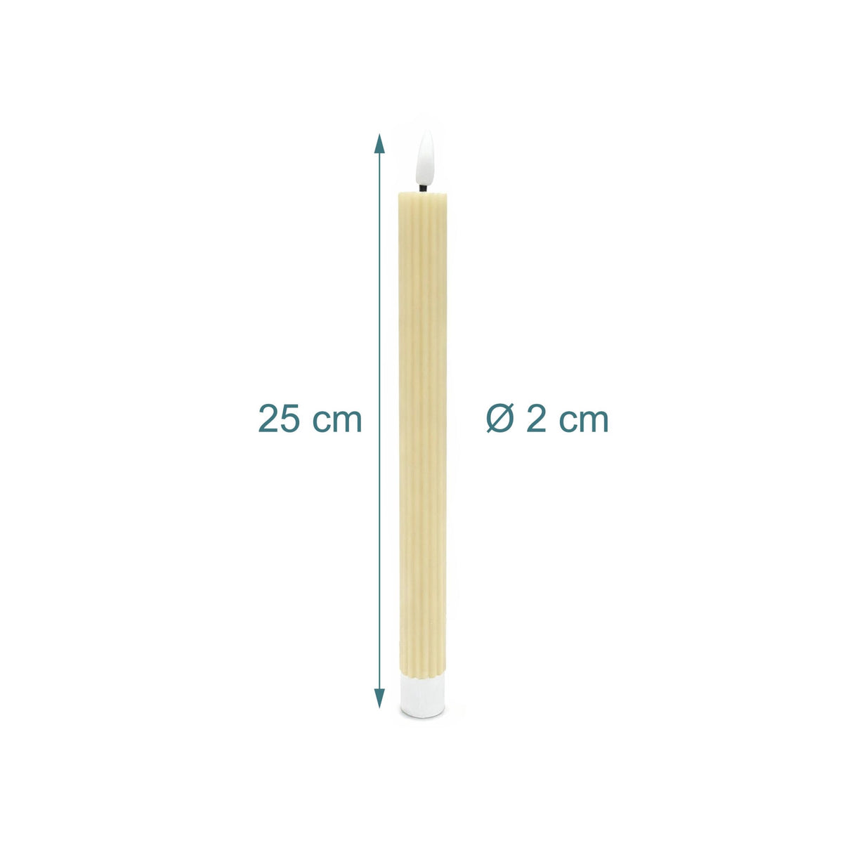 LED Wax Taper Candles, Flickering Flame, Set of 4