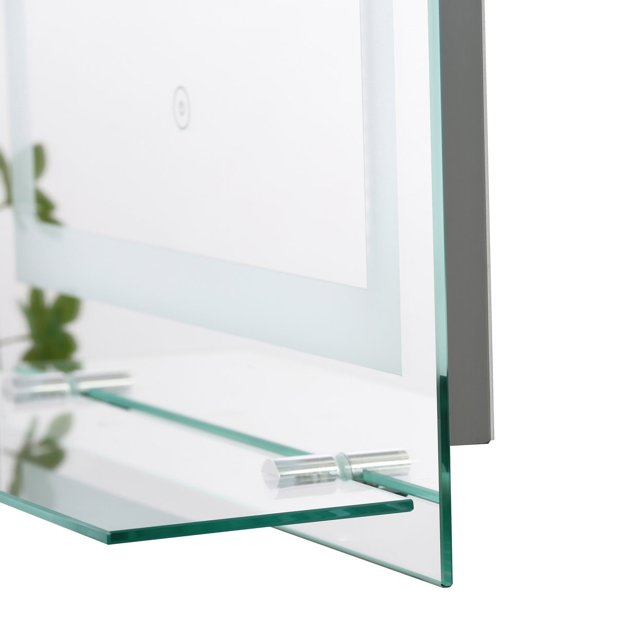 LED bathroom mirror bathroom mirror with lighting, glass shelf, 22W, 70x50cm