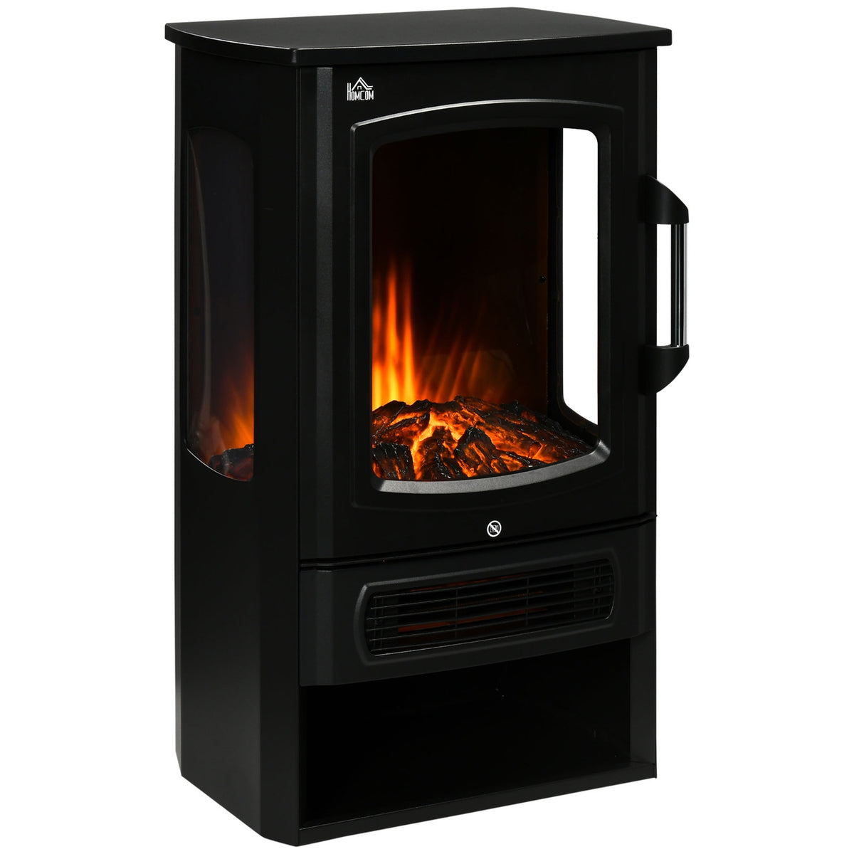 LED electric fireplace, free-standing fireplace, fireplace with flame effect, 1000/2000W, interior heating, decorative fireplace, 2 heating levels 44.5x32x74cm for a cozy atmosphere
