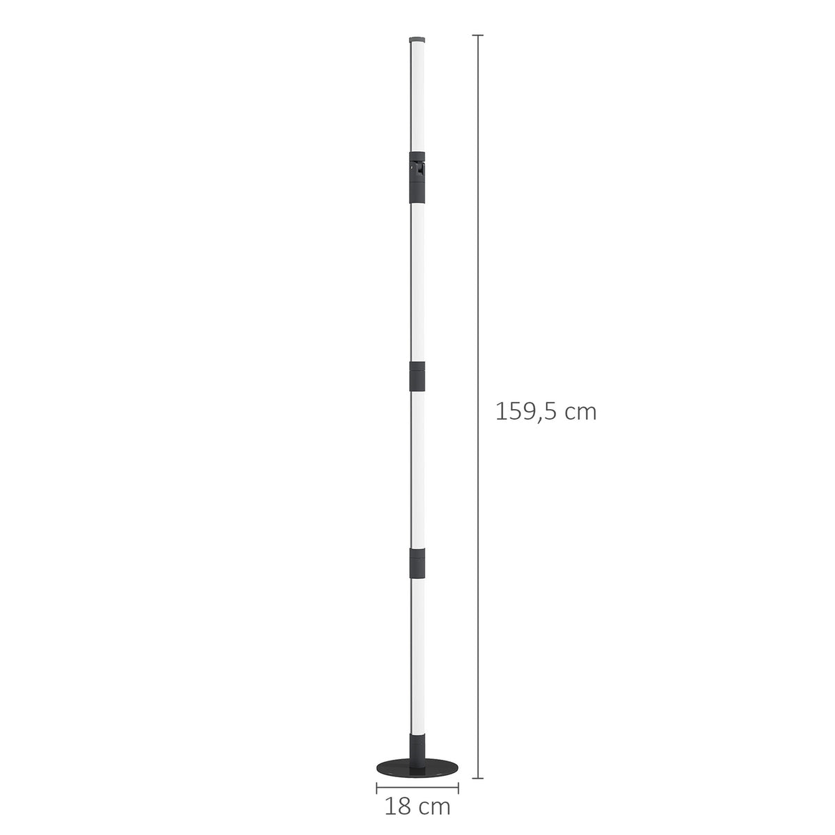 LED floor lamp living room floor lamp with remote control, app control, dimmable floor lamp with timer, music synchronization, floor lamp with scene modes, for bedroom, dark gray