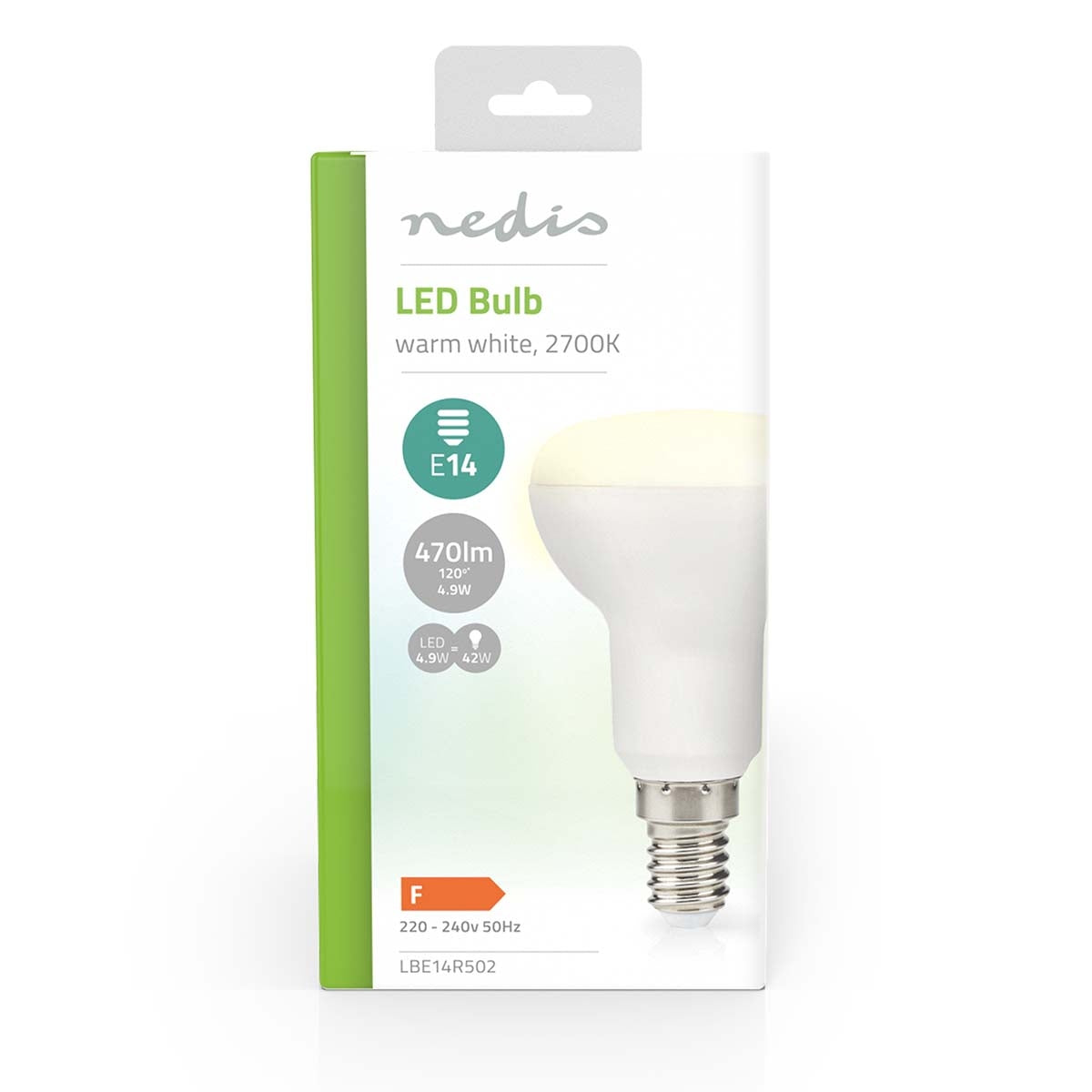 LED lamp E14 | R50 | 4.9 W| 470 lm | 2700 K| Warm White | Clear | 1 pc.