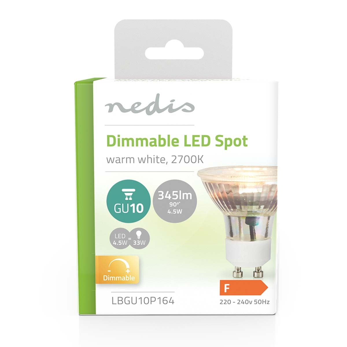 LED lamp GU10 | Spot | 4.5 W| 345 lm | 2700 K| Dimmable | Warm White | Retro Style | 1 pc.