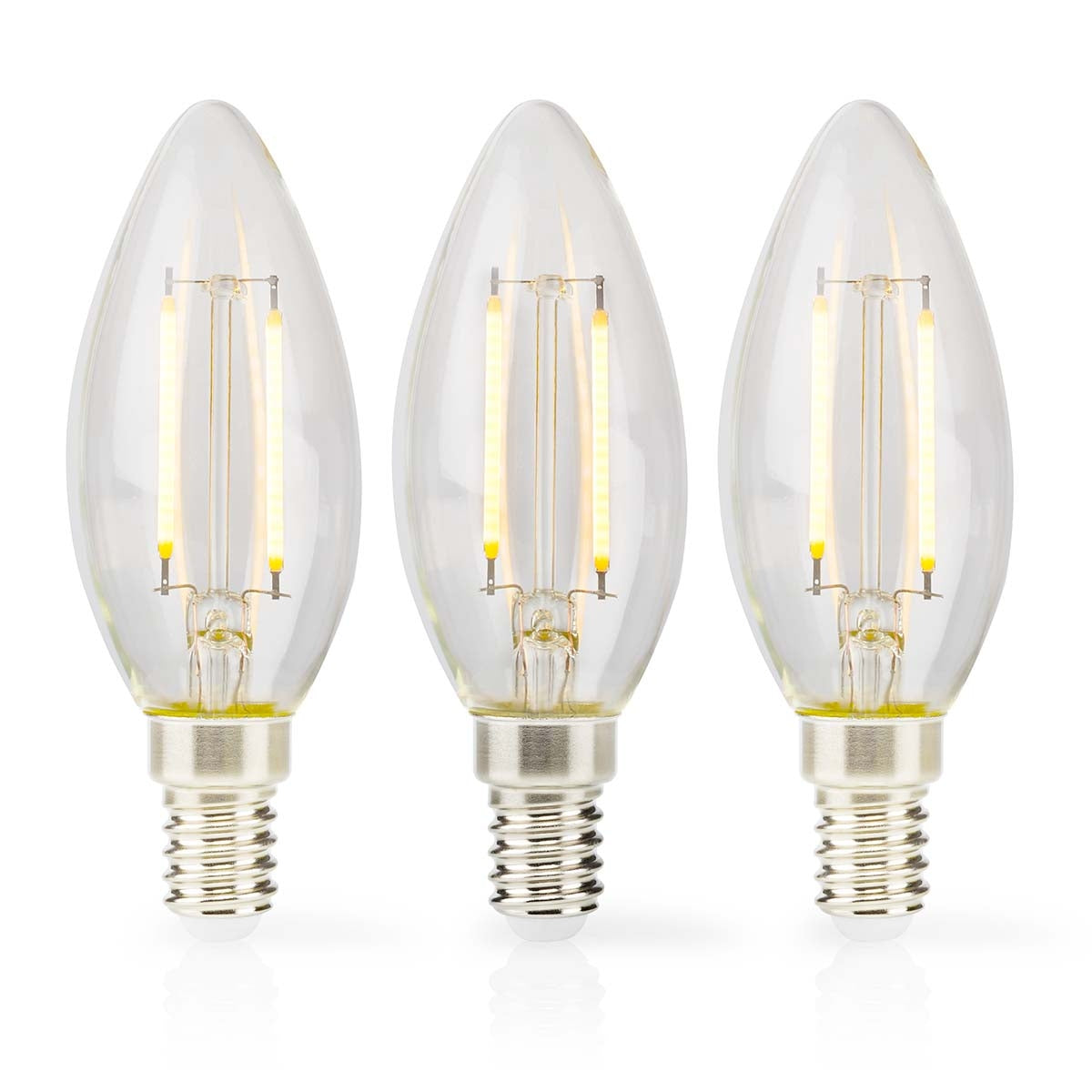 LED lamp Lamp E14 | Light | 2 W| 250 lm | 2700 K| Warm White | Retro Style | 3 pcs. | Clear