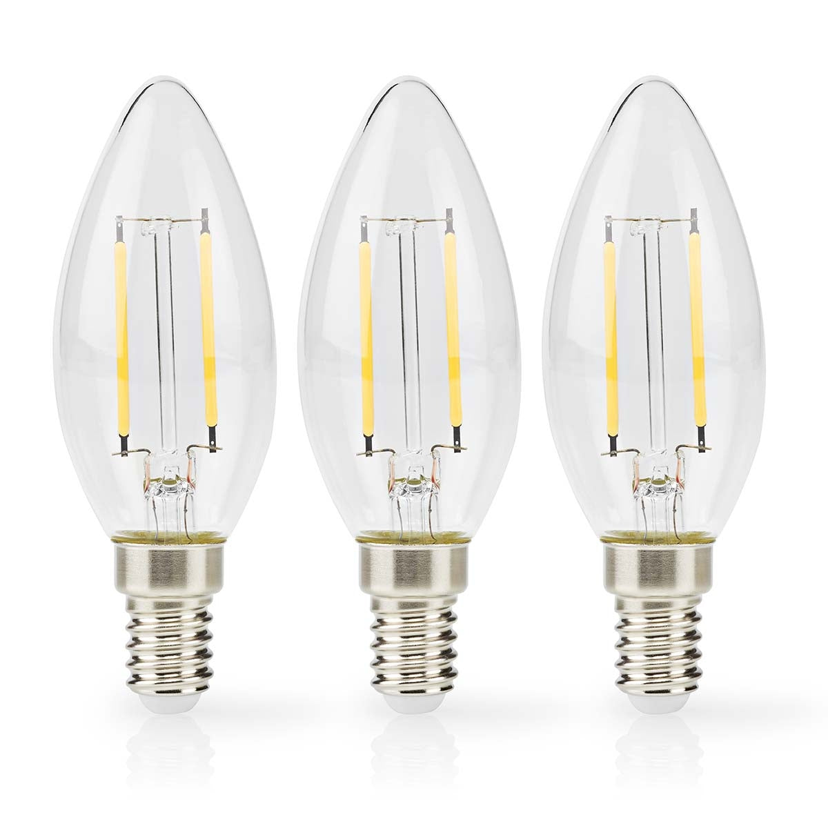 LED lamp Lamp E14 | Light | 2 W| 250 lm | 2700 K| Warm White | Retro Style | 3 pcs. | Clear