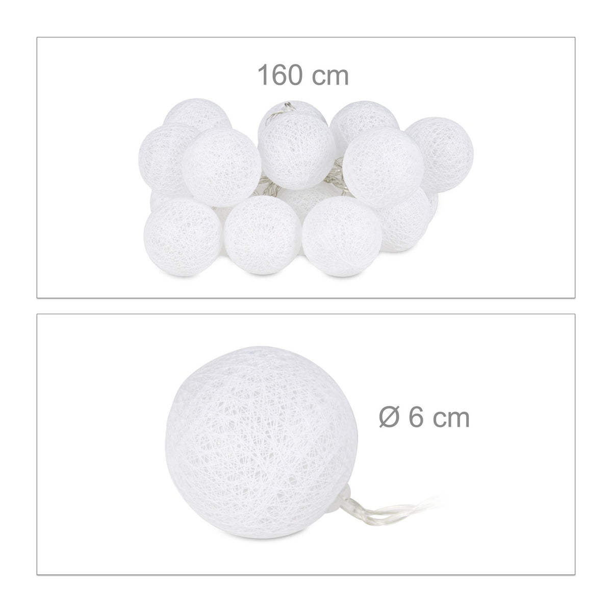 LED light chain with 20 balls
