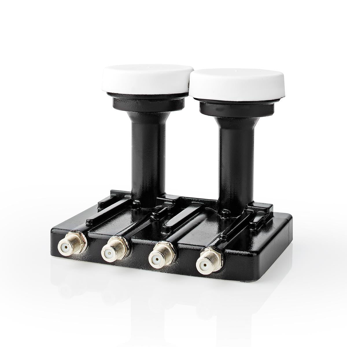 LNB | Quad Monoblock 4.3 ° | Output connection: 4x F-connector | Noise factor range: 0.85 dB | Conversion gain: 52 - 67 dB | White | Fits: Astra1+ / Astra3