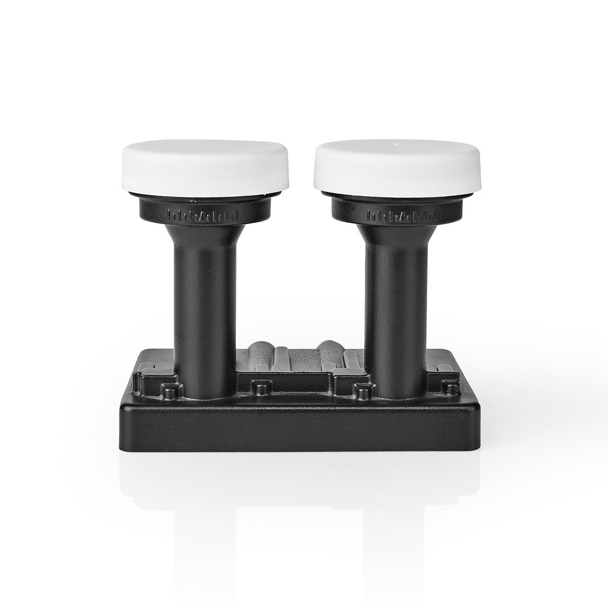LNB | Twin Monoblock 6.0 ° | Output connection: 2x F-connector | Noise factor range: 0.85 dB | Conversion gain: 52 - 67 dB | Black | Fits: Astra+ / Hotbird