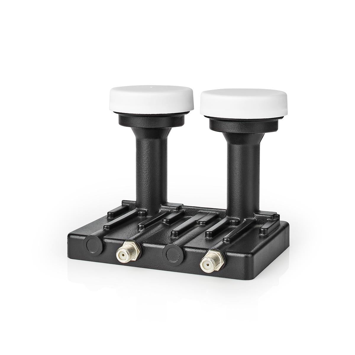 LNB | Twin Monoblock 6.0 ° | Output connection: 2x F-connector | Noise factor range: 0.85 dB | Conversion gain: 52 - 67 dB | Black | Fits: Astra+ / Hotbird