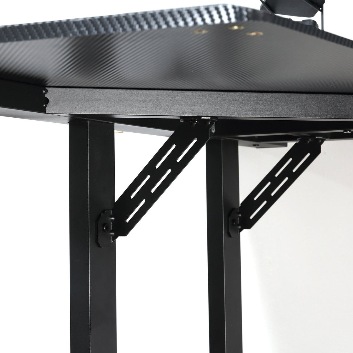 L-Shaped Gaming Desk With Headphone Hook, Cup Holder, Mdf Metal, Black+Red, 168X109X78Cm