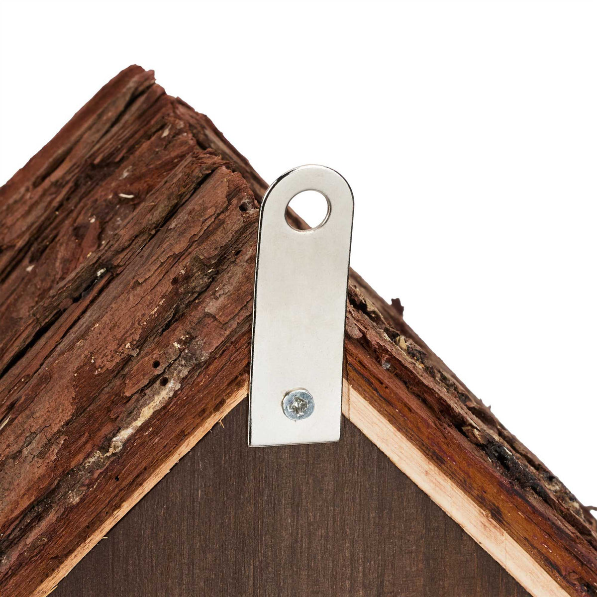 Ladybug house in brown wood