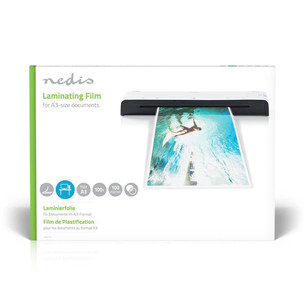 Lamination film | A3 | Thickness: 100 µm | Packed per: 100 pcs. | Plastic | Transparent