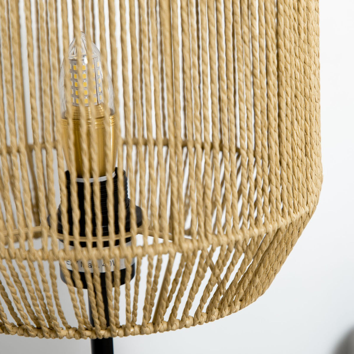Lamp Set Of 2 With Floor And Table Lamp, E27 Base, Linen Lampshade, For Living Room, Natural