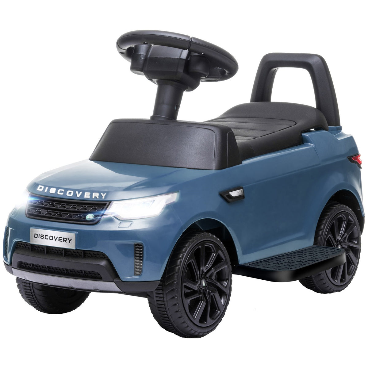 Land Rover children's electric car 2 in 1 6V children's car with slide mode, music, horn, electric vehicle, slide car, ride-on vehicle with headlight, 3 km/h, for 1.5-5 years children, light blue