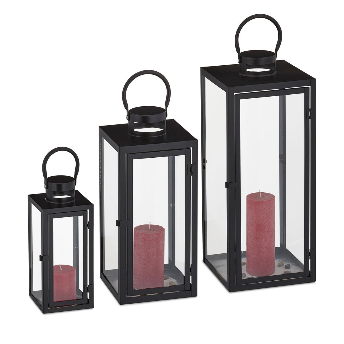 Lanterns 3 pcs. black