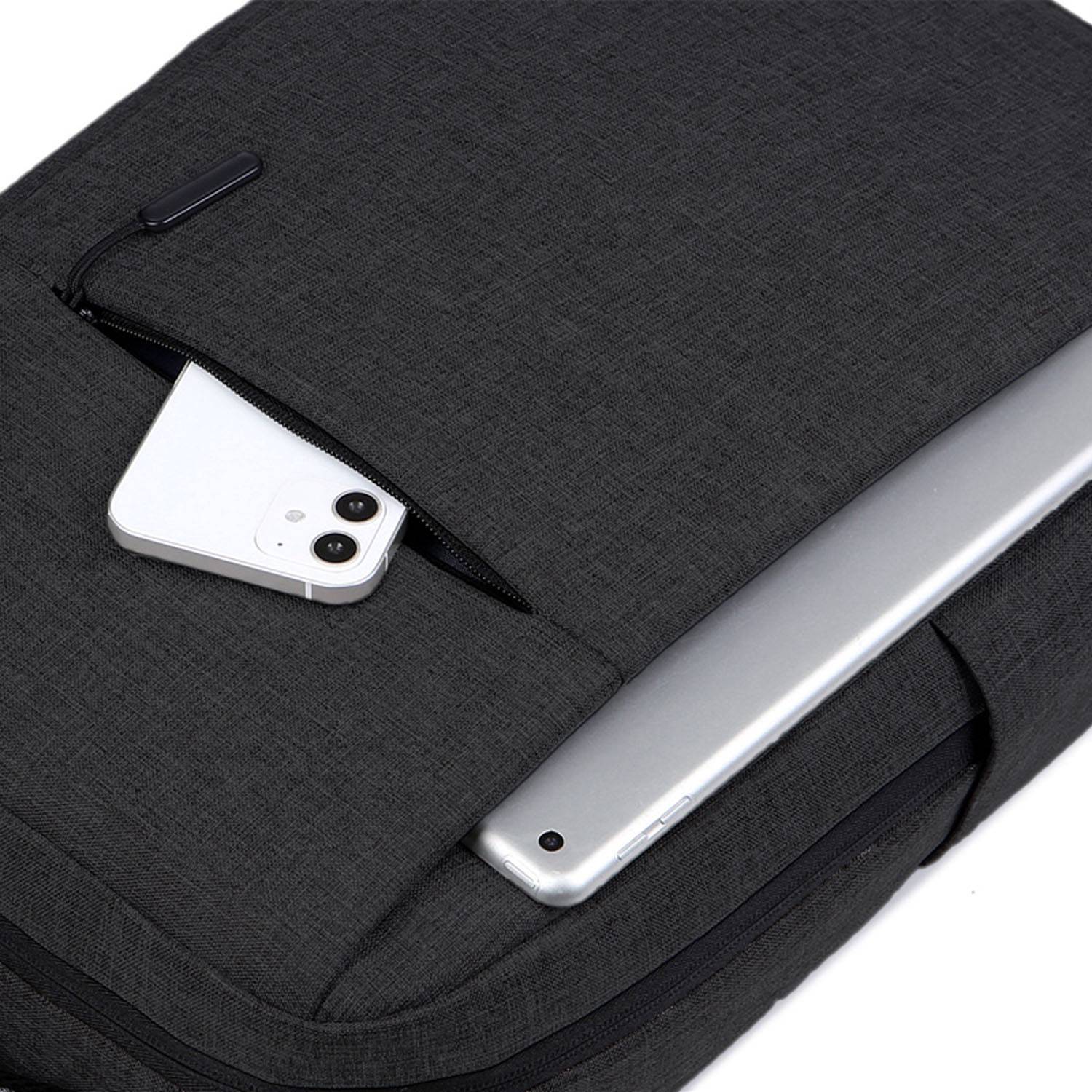 Laptop Backpack 15.6" Black, Water-Resistant, Polyester