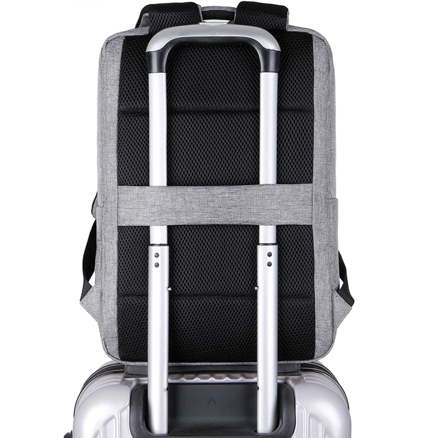 Laptop Backpack 15.6" Gray, Water-Resistant, Polyester