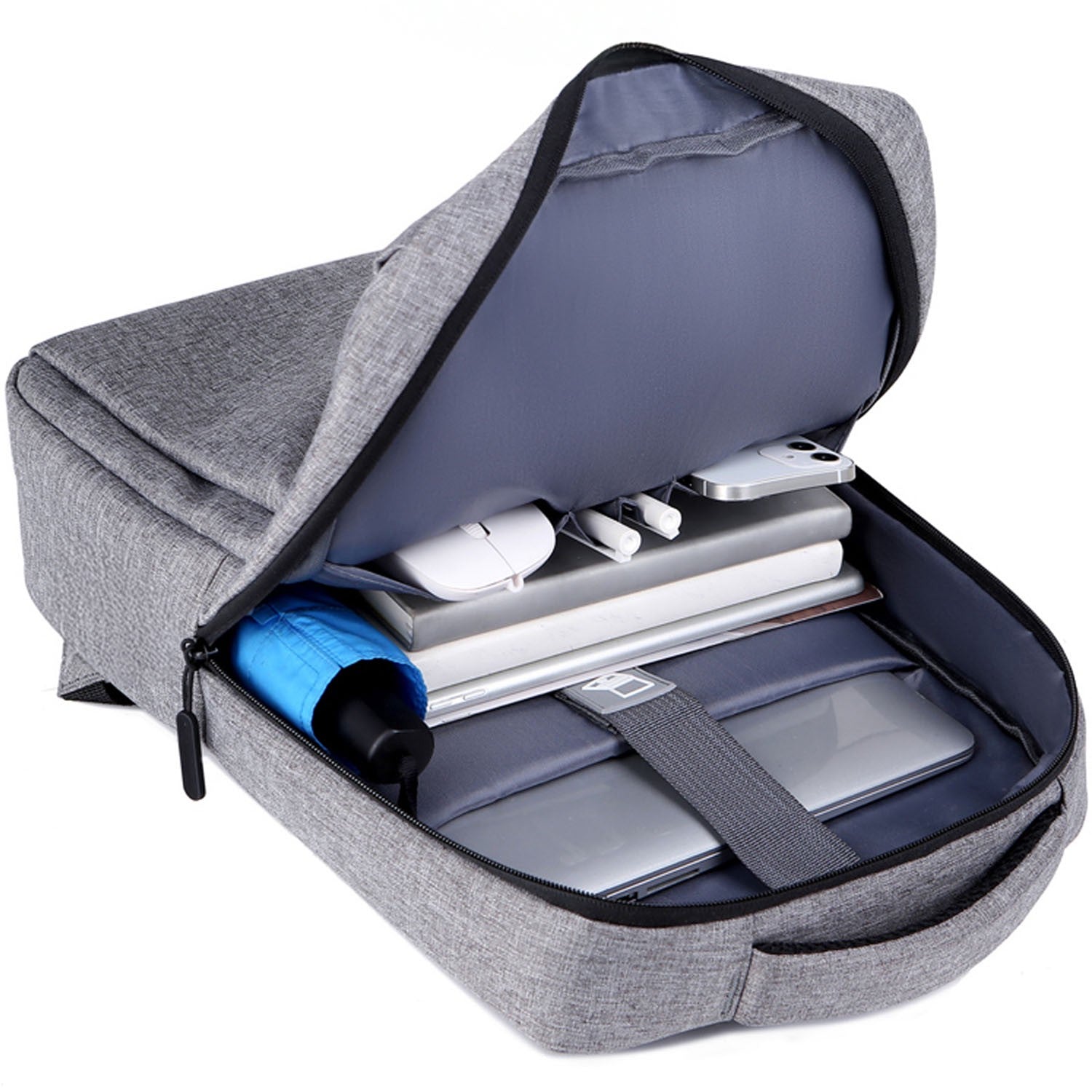 Laptop Backpack 15.6" Gray, Water-Resistant, Polyester