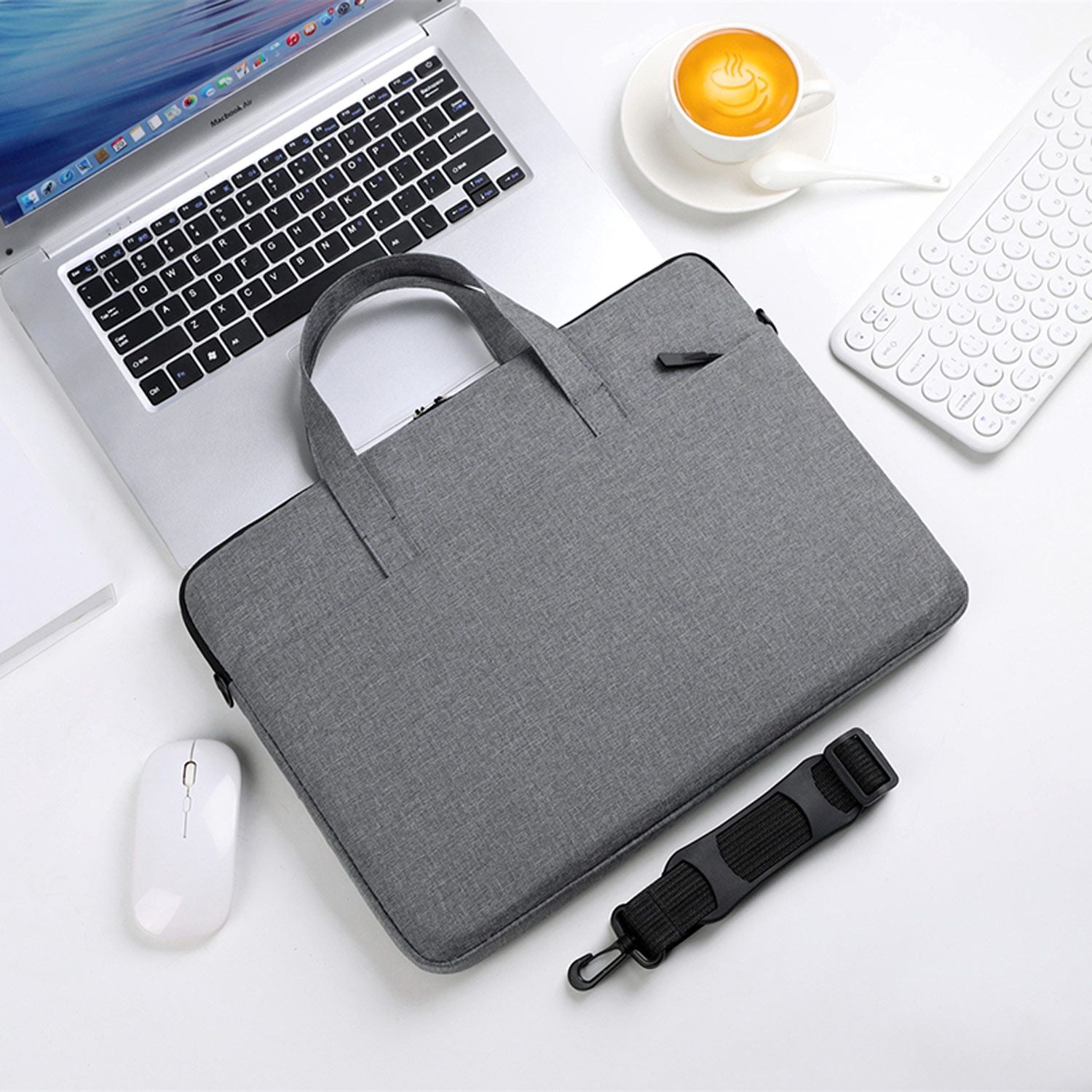 Laptop Bag Slim 15.6" Blue with Handle and Strap
