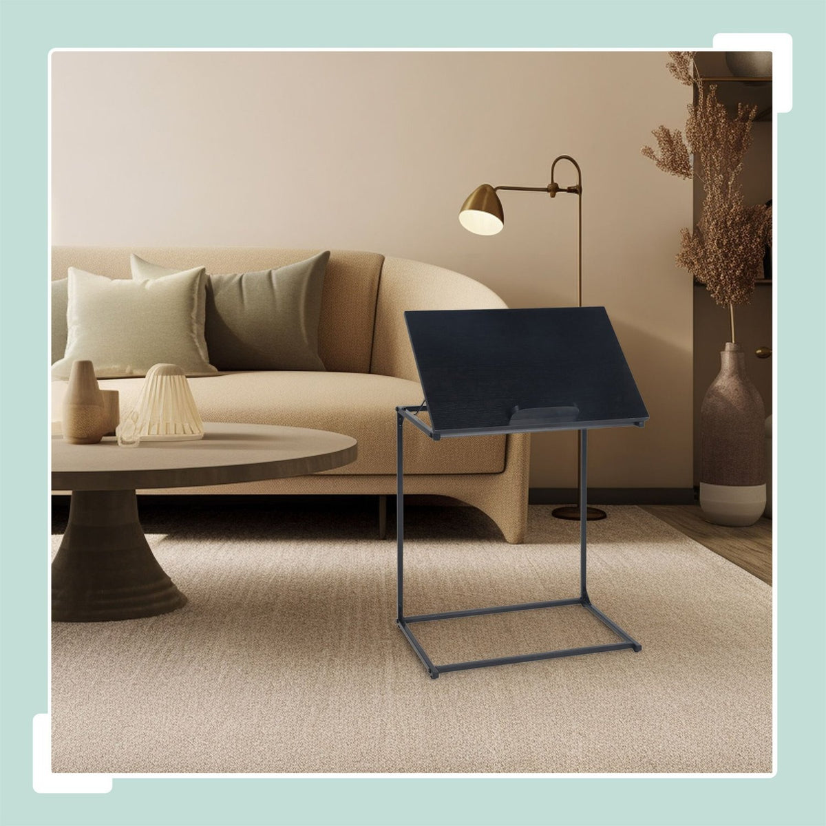 Laptop Side Table – Tiltable, C-Shaped, Anti-Slip