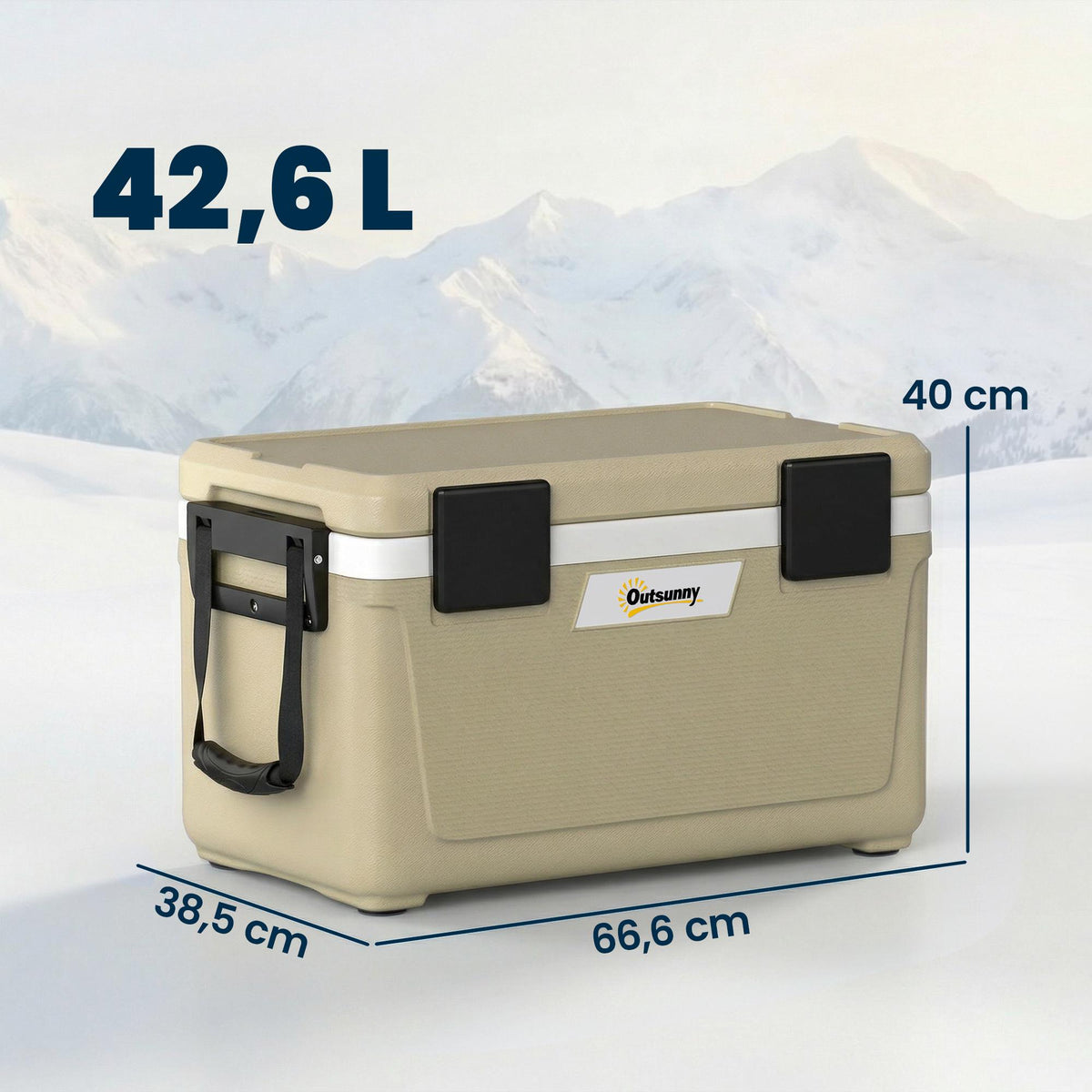 Large 42.6L Portable Cooler Box with PU Foam Insulation