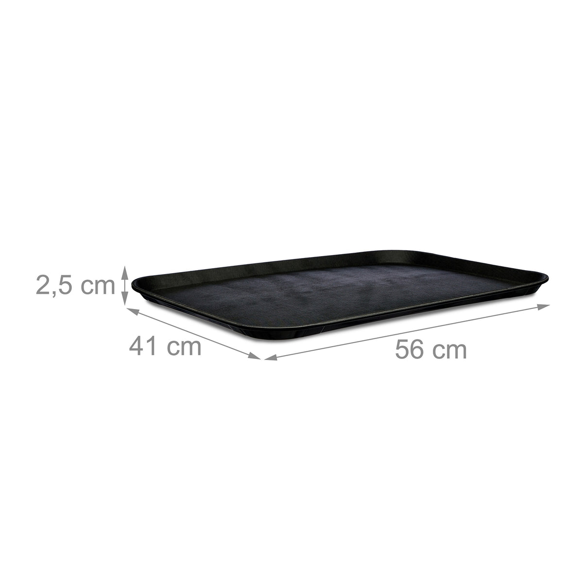 Large Black Gastro Tray 56x41cm – Non-Slip Surface