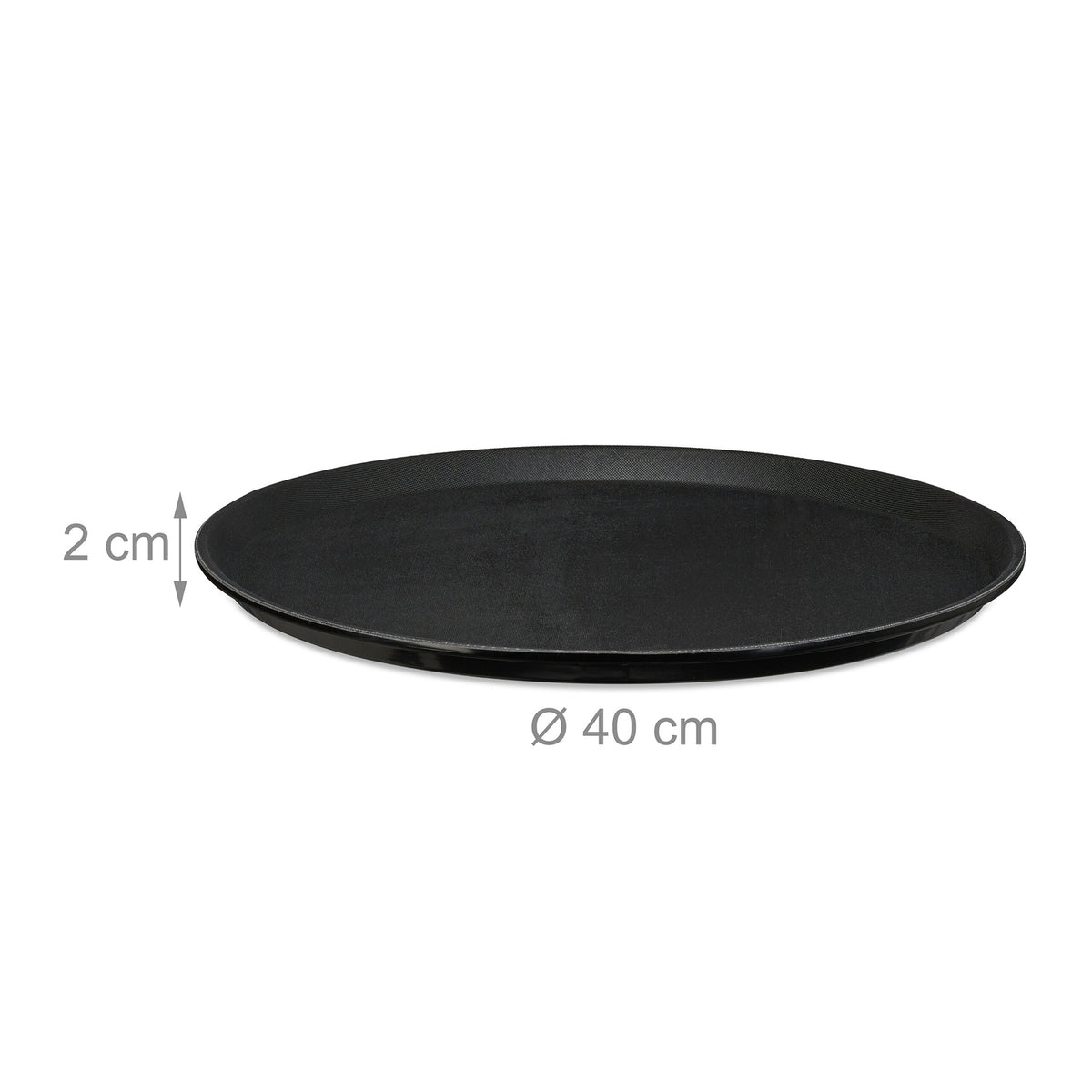 Large Black Serving Trays, Set of 2, Ø40cm