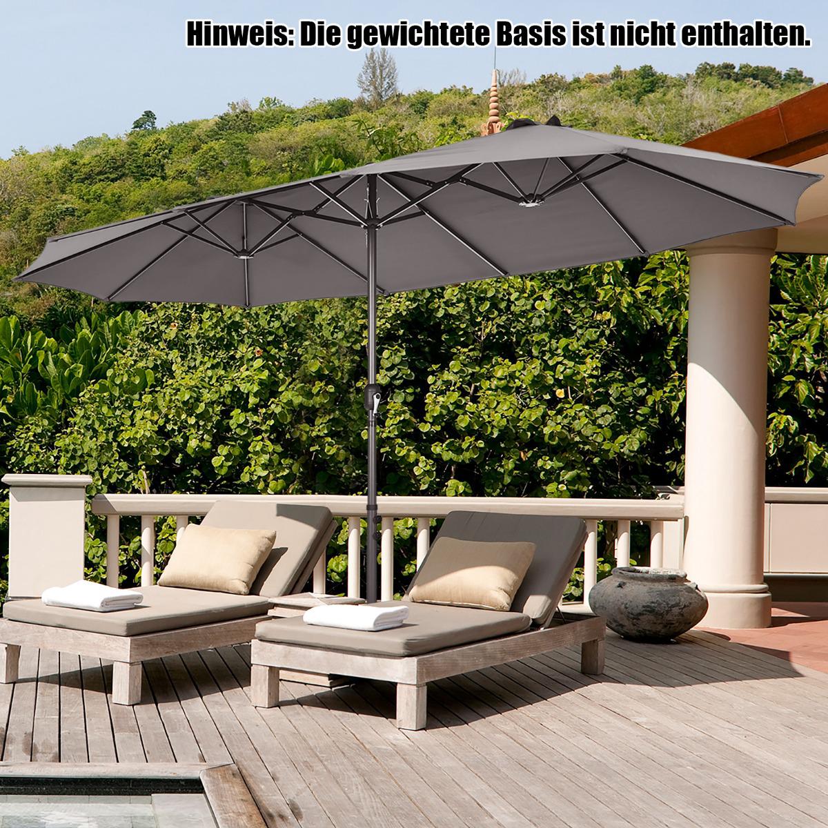 Large Double Canopy Market Umbrella with Crank & UV Protection