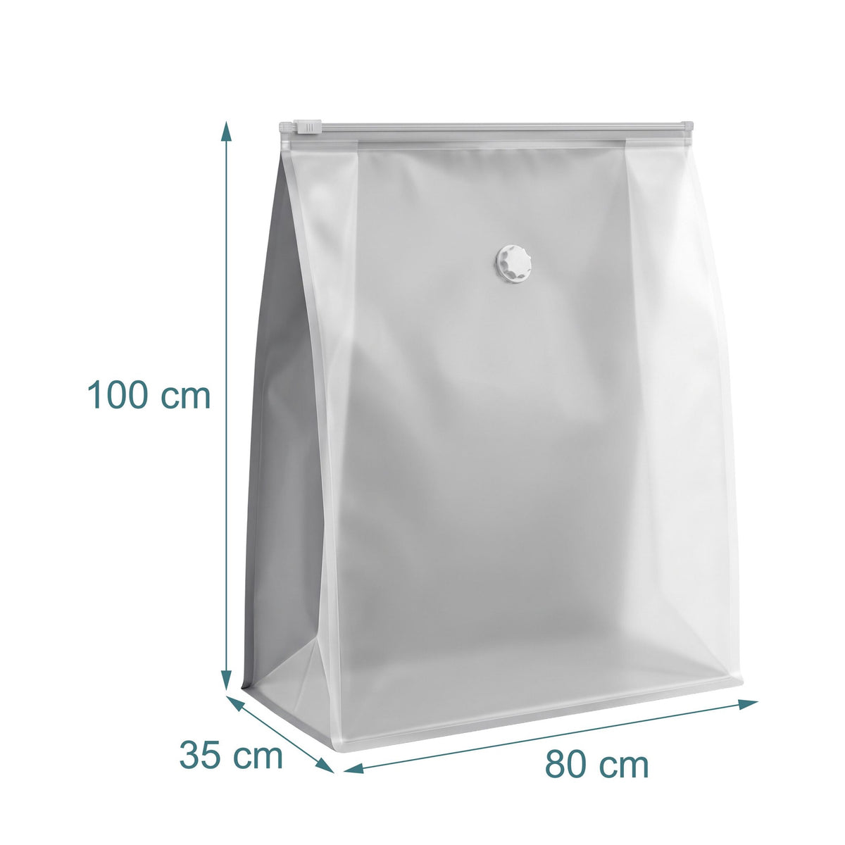 Large Gray Vacuum Storage Bags, 100x80 cm, 8-Pack