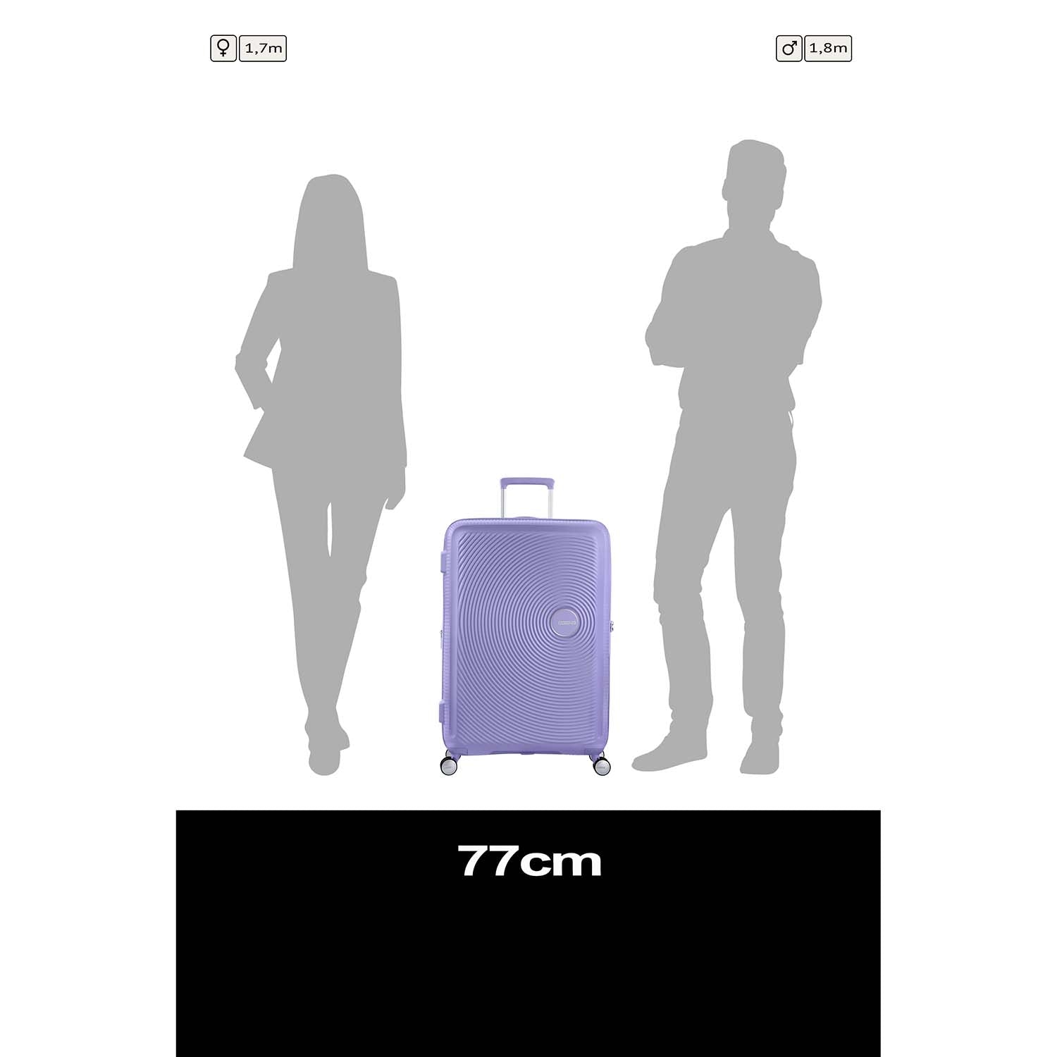 Large Lavender Expandable Suitcase, 77 cm