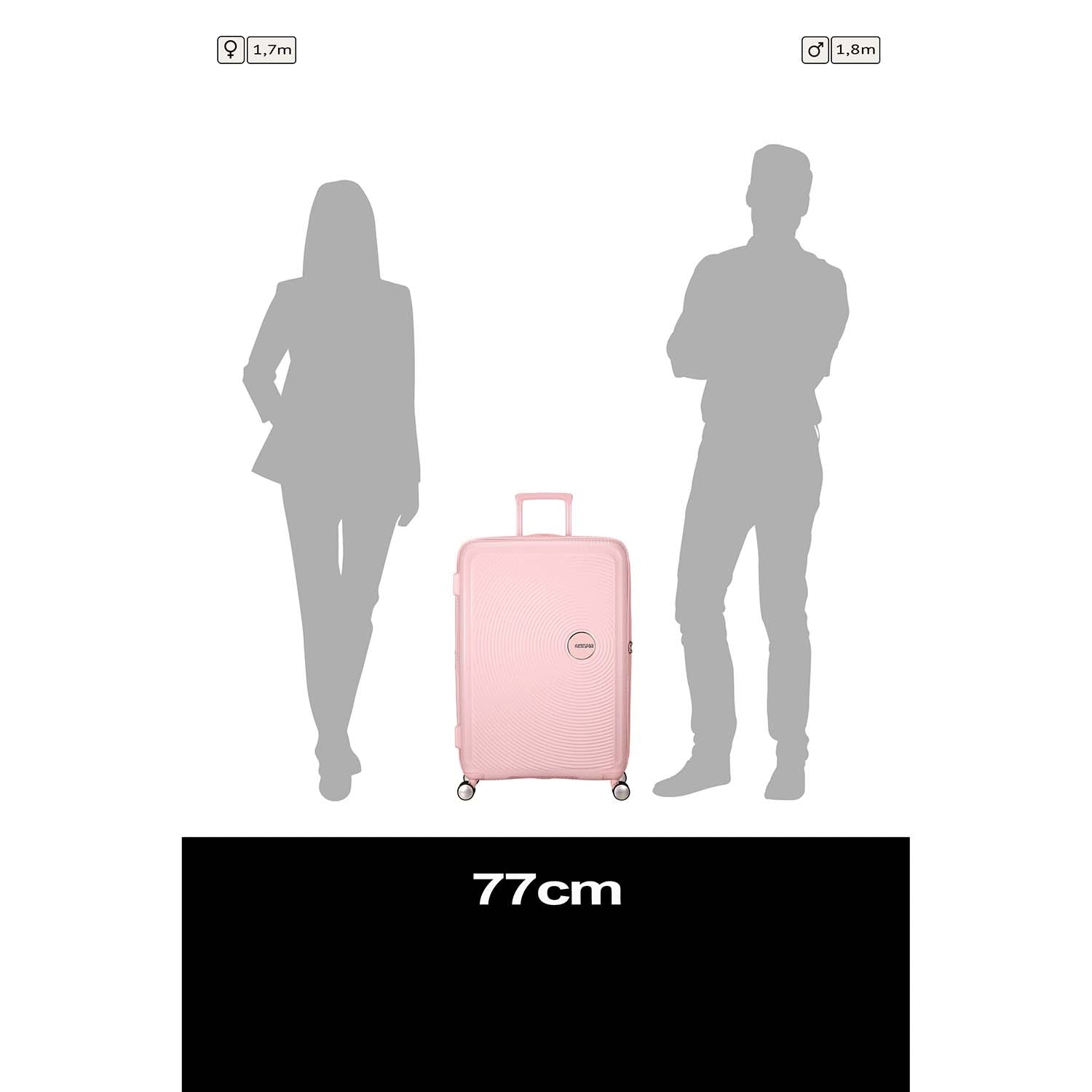 Large Pastel Pink Suitcase, Soundbox Design, 77 cm
