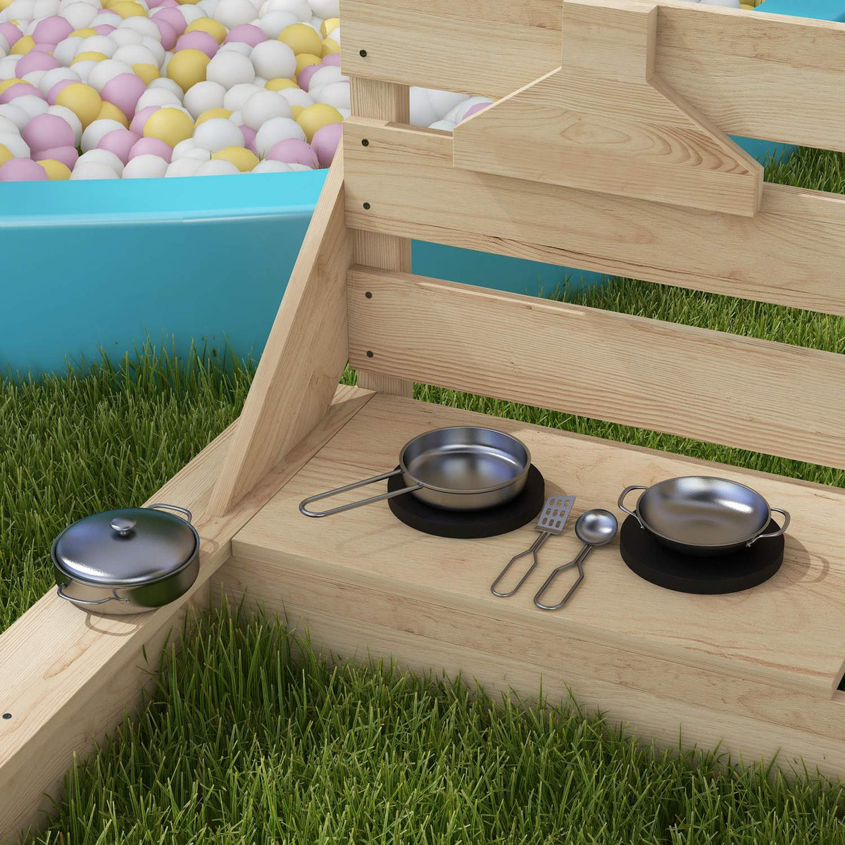 Large Sandpit With Cover Ship Design Sandbox, Wooden, Kitchen Playset, For Children 3-7 Years, 180X103X144.5Cm