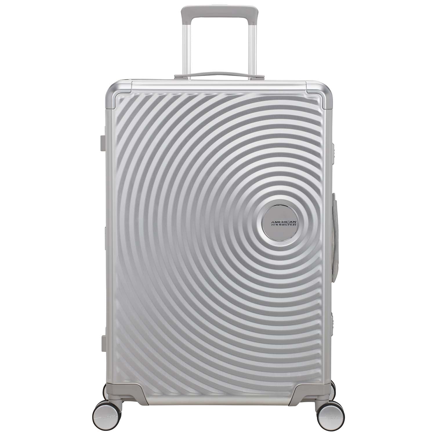 Large Silver Aluminum Suitcase with TSA Lock, 77 cm