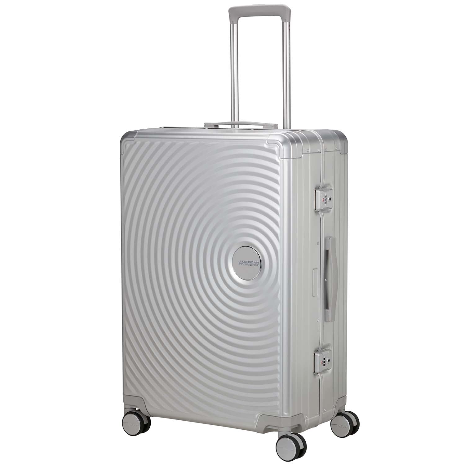 Large Silver Aluminum Suitcase with TSA Lock, 77 cm
