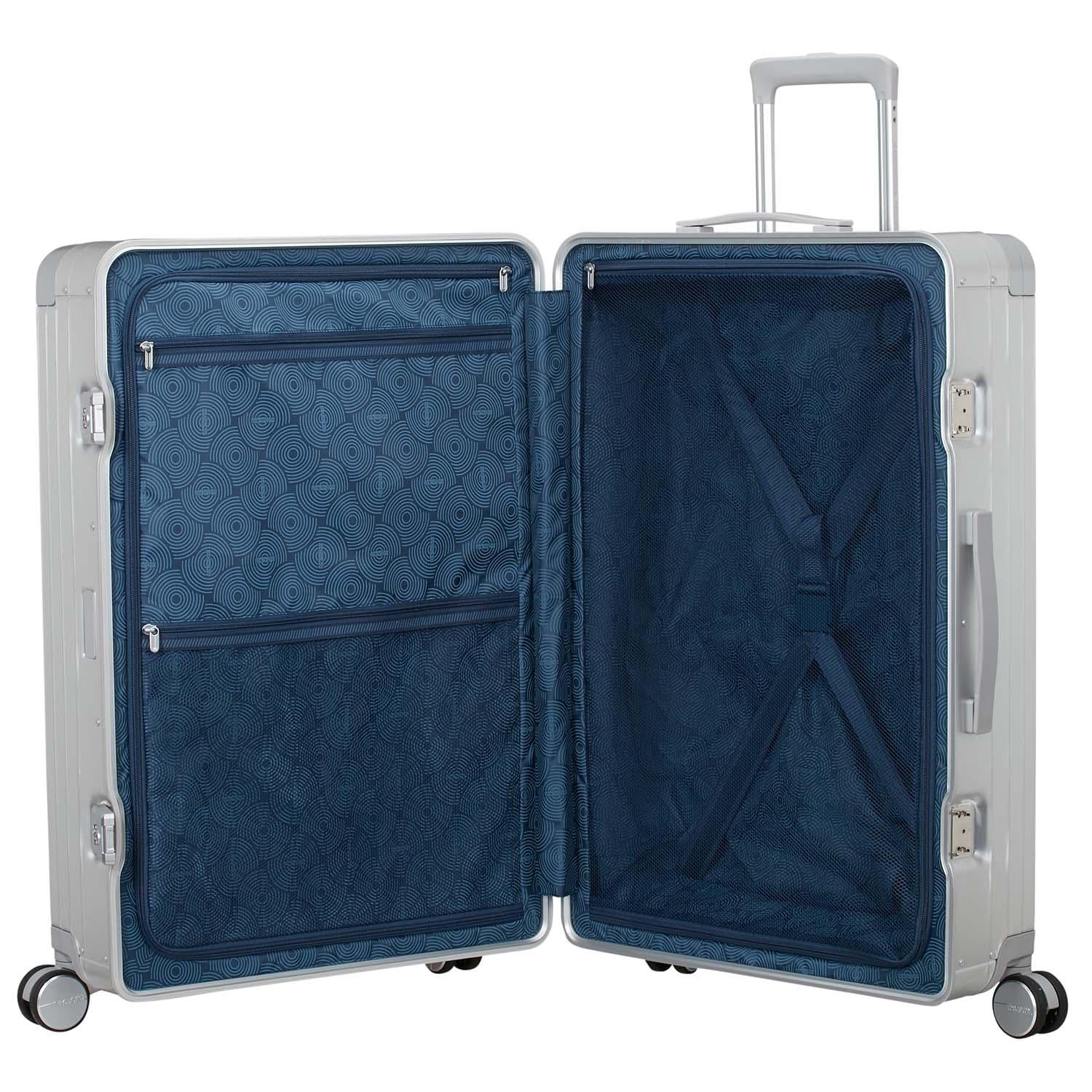 Large Silver Aluminum Suitcase with TSA Lock, 77 cm