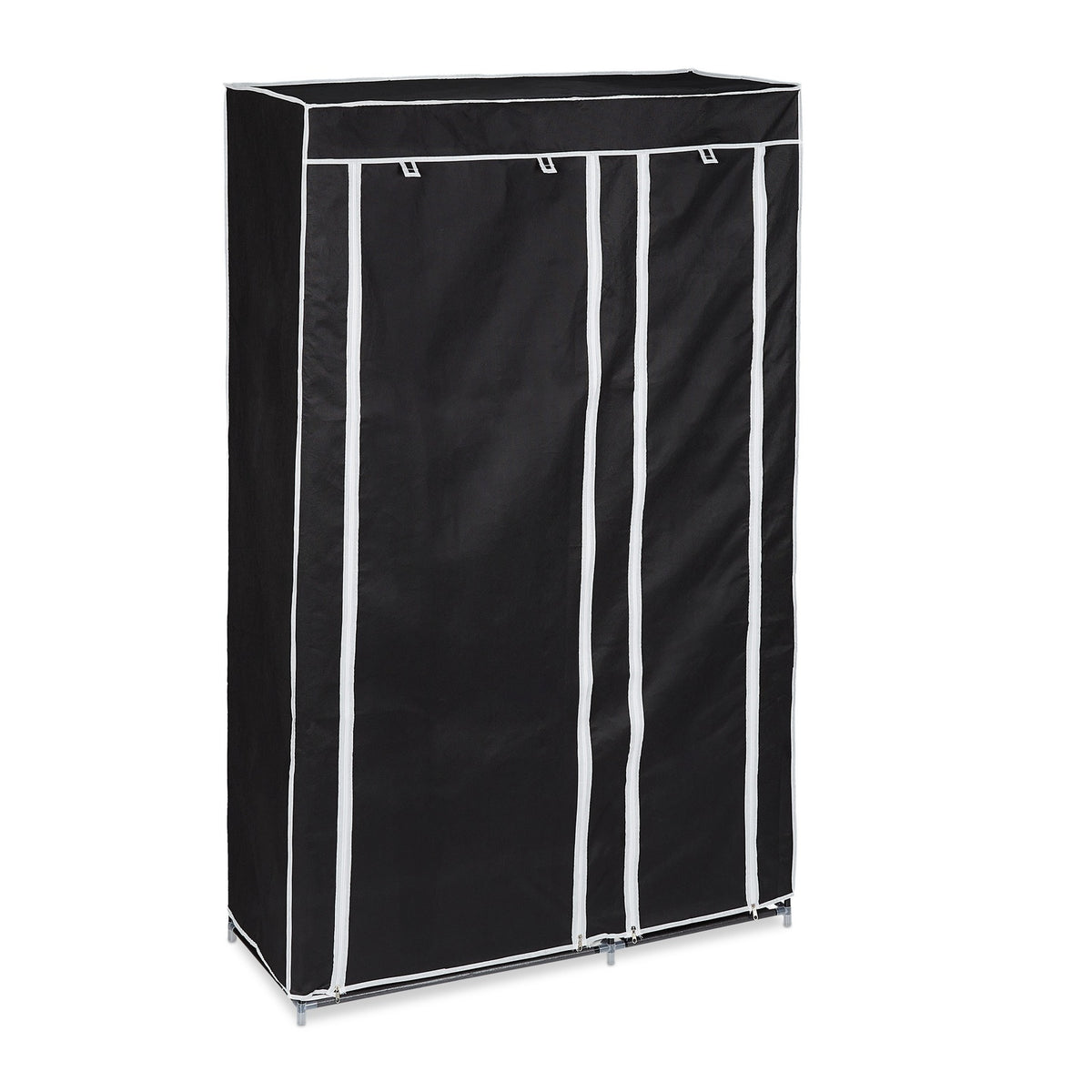 Large fabric wardrobe with clothes rail