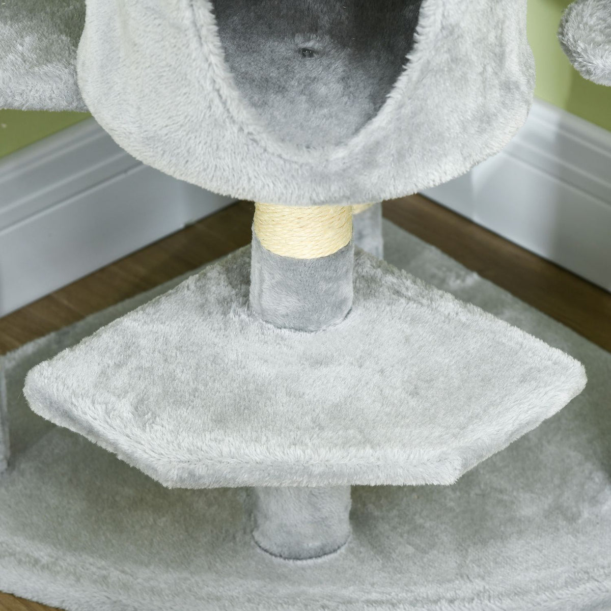 Large scratching post, 200H cm, XXL cat tree with cat caves, hammocks, cat scratching post for large cats, stable, light gray