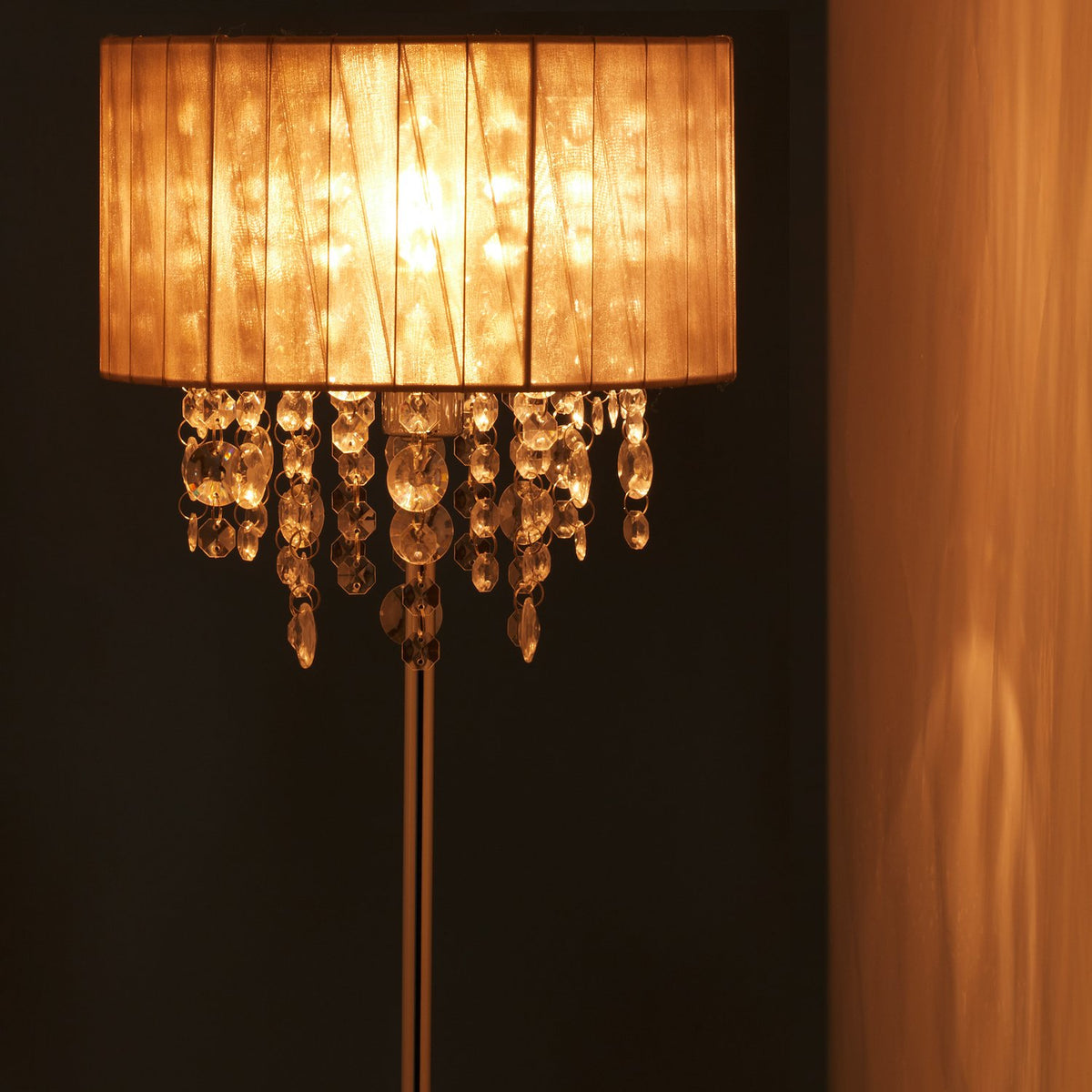 Large table lamp organza crystal