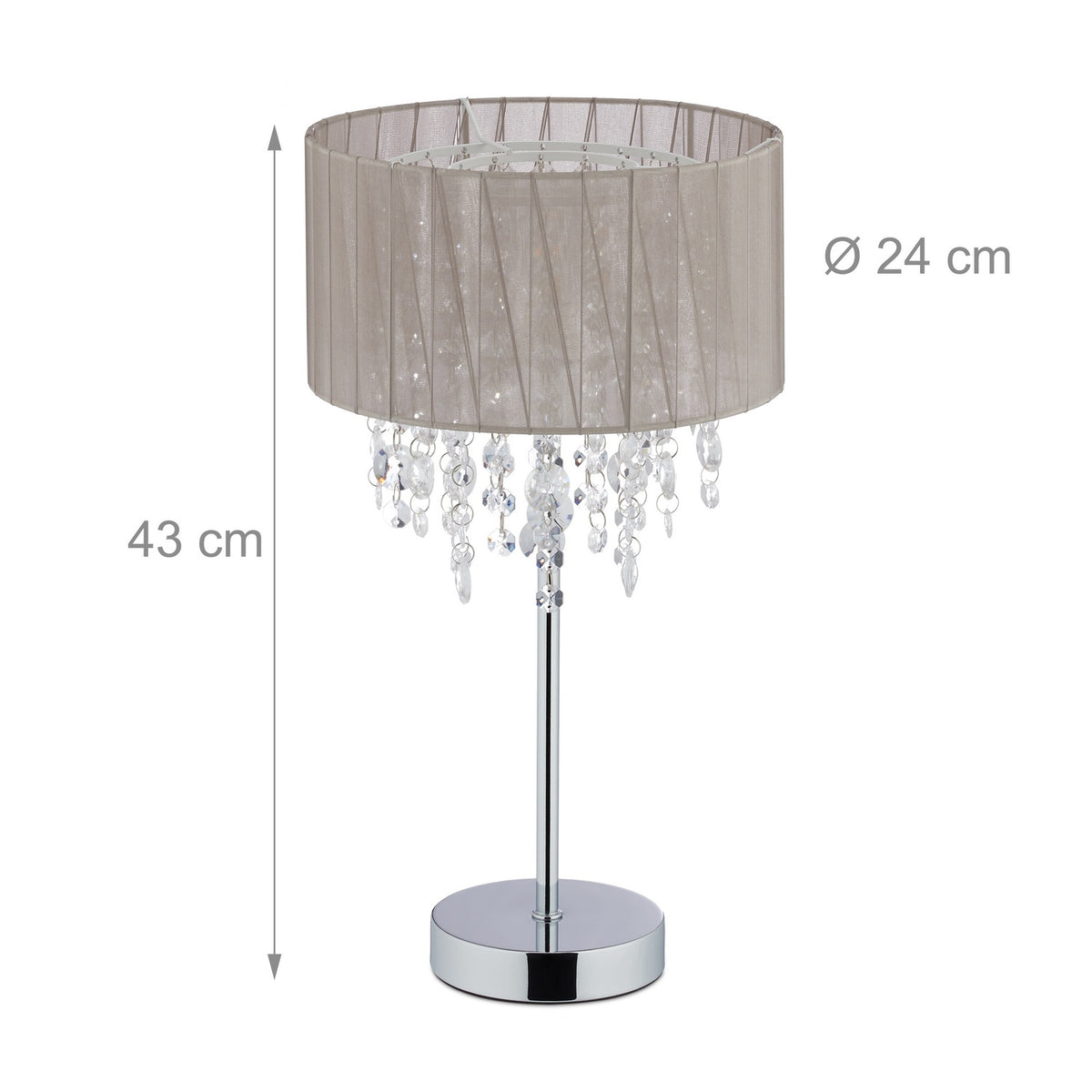 Large table lamp organza crystal