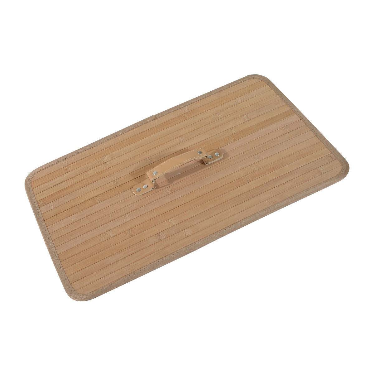 Laundry Basket 100L Laundry Box Laundry Collector With Lid, Canvas Bag, Bamboo, Natural, 52X32X63Cm