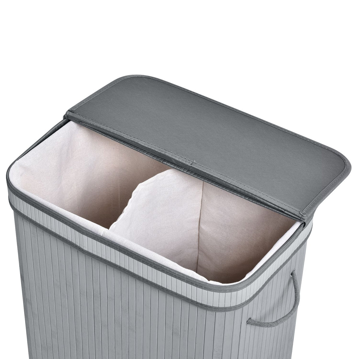 Laundry Basket 100L Laundry Hamper with Lid, Folding Removable Lining, Laundry Box for Bathroom, 52 x 32 x 63 cm, Gray