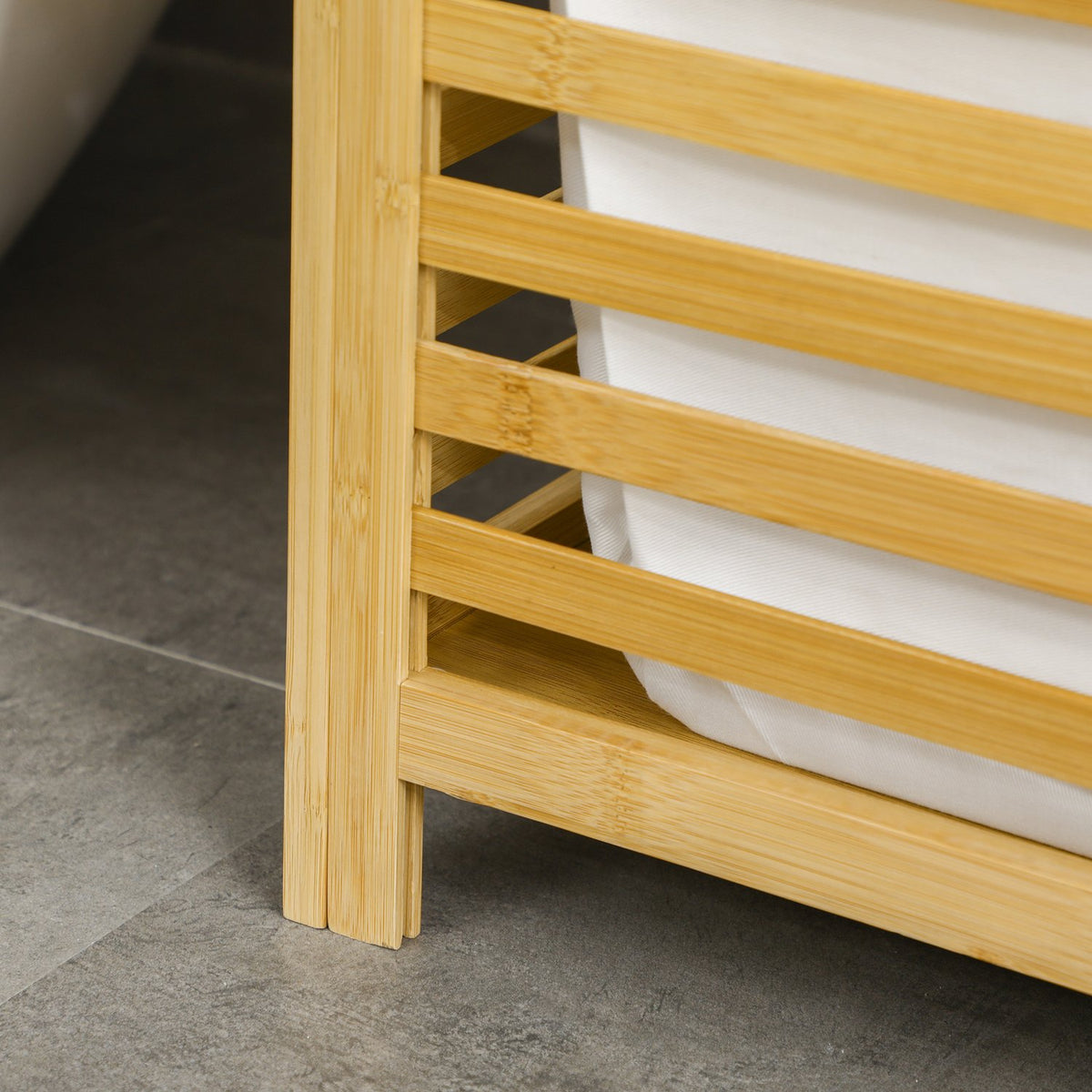 Laundry Basket 55L Bamboo Laundry Chest With Lid & Removable Laundry Bag For Bedroom, Bathroom, Natural, 50X36X60Cm