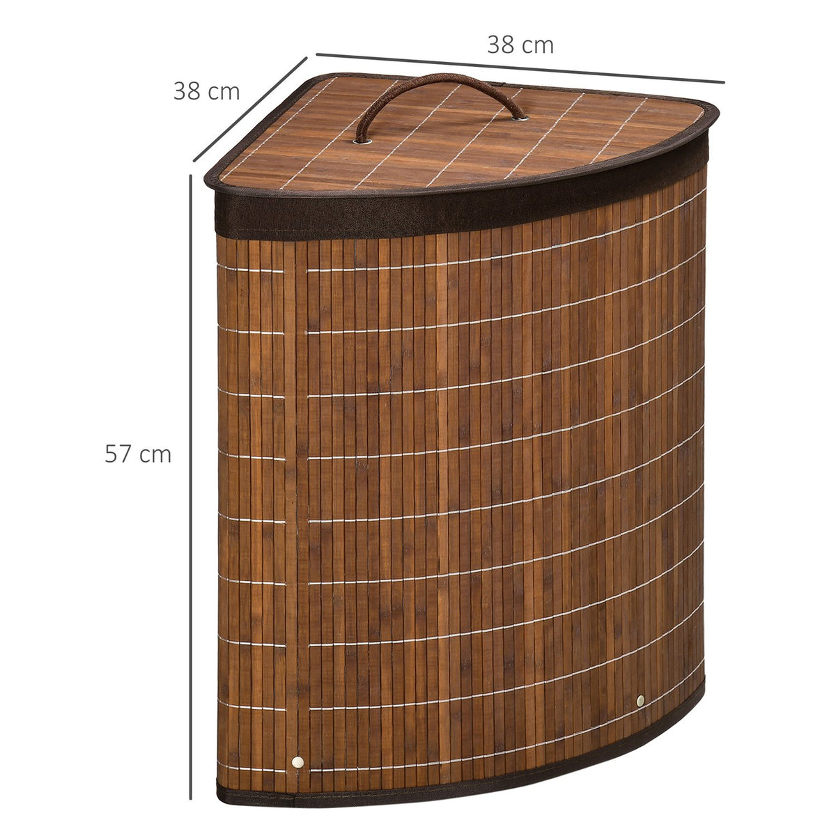 Laundry Basket 55L Laundry Basket Laundry Box With Lid, Handle, Laundry Basket Collector, Laundry Sorter With Removable Laundry Bag, Bamboo, Brown