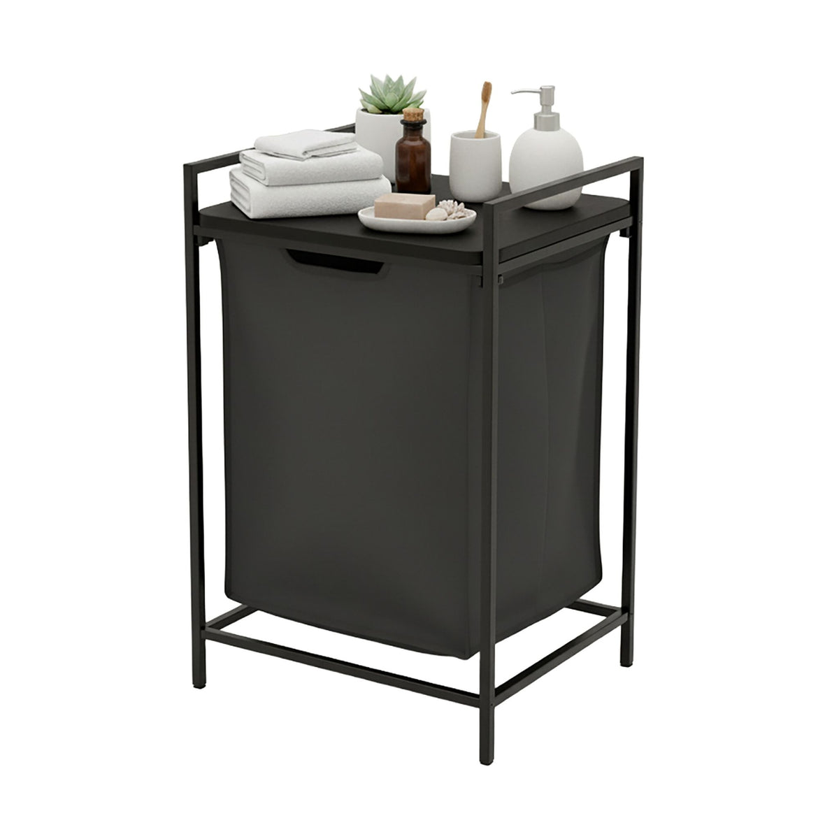 Laundry Hamper with Shelf and Removable Liner